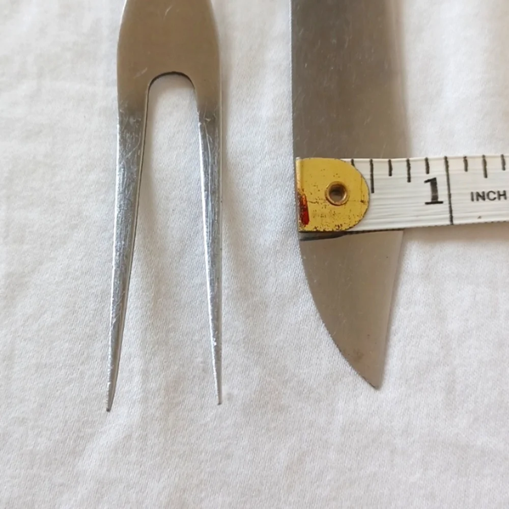 2 PIECE SET Vintage Carving Knife & Fork Set Butterscotch Bakelite Handles